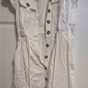 Stylish White Button-Down Dress